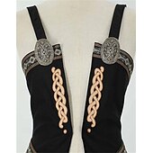 abordables Robes-Médiéval Renaissance Robe de cocktail Bal Masqué Robe de Bal Ranger Elfe Déguisement Femmes Celtique Viking Fantaisie Halloween Carnaval Mascarade Fête / Soirée Festival Adulte Robe