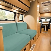 abordables Funda de sofá-Fundas de cojín para comedor de RV, de terciopelo elástico, para RV - Fundas elásticas para asientos de sofá para caravanas - Cómodas y duraderas para acampar y muebles de RV