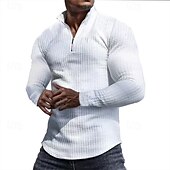 economico Felpe di base-Per uomo Felpa a nido d&#039;ape Felpa con cappuccio e zip Felpa con zip Rosso bordeaux Nero Bianco Verde militare Cachi Colletto Mao Semplice Con zip Zip a un quarto Testurizzato Sport &amp; Outdoor Casuale
