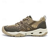 baratos Ténis para Homem-Tênis masculino cáqui para caminhada ao ar livre - tênis de corrida de trilha duráveis com malha respirável e sola antiderrapante para acampamentos, caminhadas e aventuras diárias ao ar livre