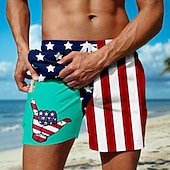  Giornata dell'indipendenza Per uomo 4 luglio, 250° anniversario degli Stati Uniti Bandiera degli Stati Uniti Patriottico Pantaloncini foderati Pantaloncini da bagno 2 in 1 Costumi da bagno Misura del