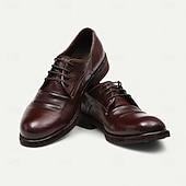 preiswerte Klassische Anzugschuhe-Herren Elegante Schuhe Spaziergang Leder Italienisches Vollnarbenleder Bequem Rutschfest Schnürung Schwarz Braun Kaffee
