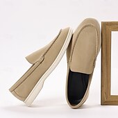 voordelige Hereninstappers &amp; loafers-Lichtblauwe instappers voor heren – ademende platte schoenen van imitatiesuède met gedempte zool voor lente-outfits, dagelijkse woon-werkverkeer en ontspannen stadswandelingen