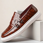 abordables Baskets-Mocassins en similicuir tressé jaune pour homme avec brides à double boucle, chaussures décontractées à enfiler pour les sorties estivales, les voyages et le quotidien