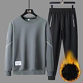 billiga Träningsdräkter-Herr Träningsoverall Joggingbyxor Fritids- Höst Långärmad Vindtät Gym Träna Sport Sportkläder Sportkläder Svart Vit Blå