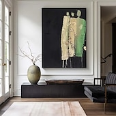 cheap Landscape Paintings-Handmade Oil Painting Canvas Wall Art Decoration Abstract Figures for Home Decor Stretched Frame Hanging Painting/Rolled Frameless Unstretched Painting