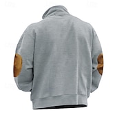 cheap Basic Sweatshirts-Men's Sweatshirt Quarter Zip Sweatshirt Black Wine Camel Light Grey Dark Gray Half Zip Color Block Sports &amp; Outdoor Daily Holiday Polyester Streetwear Basic Casual Spring Autumn / Fall Clothing