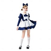 abordables Costumes pour filles-Alice au pays des merveilles Conte de Fées Alice Robe Costume Personnages de contes de fées Douce Lolita Cosplay de Film for Fille Enfant Halloween Carnaval Journée mondiale du livre Performance