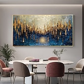 cheap Abstract Paintings-Handmade Original Urban Architecture Oil Painting On Canvas Abstract City Building Wall Art for Home Decor With Stretched Frame Without Inner Frame Painting