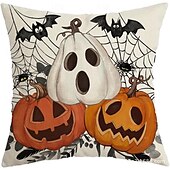 abordables Taies d&#039;Oreiller-1 pcs Polyester Housse de coussin, Halloween Carré Traditionnel Classique