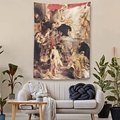 halpa Uskonnollinen kudos-Keskiajan Gobeliini Keskiajan Roikkuu Gobeliini Suuri Gobeliini Maalauksellinen Koriste Valokuva Tausta Peitto Verho Koti Makuuhuone Olohuoneen Koristus