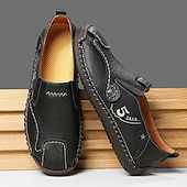 Χαμηλού Κόστους Ανδρικά Sneakers-Ανδρικά καφέ slip-on παπούτσια με ραφές σε αντίθεση, μαλακή εσωτερική σόλα και ανθεκτική σόλα από καουτσούκ για casual ρούχα γραφείου, καθημερινές μετακινήσεις και χαλάρωση το Σαββατοκύριακο.