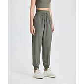 olcso Futó nadrág és leggings-Női Tréningnadrág melegítőalsók Zsinór Alsók Szabadtéri Sport &amp; Szabadtéri Hétköznapi Elasztikus Tenisz Golf Futás Normál sportruházat Sportruházat Egyszínű Fekete Lóhere Khakizöld