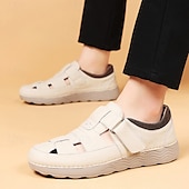 economico Sandali casual-Sneakers da uomo con cinturino in velcro color cuoio, tomaia traspirante e suola flessibile: scarpe comode ed eleganti per abbigliamento casual e attività all&#039;aperto