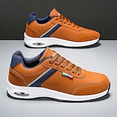 tanie Casualowe sneakersy-męskie brązowe i granatowe trampki Air Cushion – oddychające, lekkie buty sportowe z amortyzacją do codziennych spacerów, ćwiczeń na siłowni i podróży po mieście