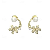 economico Orecchini-Per donna Orecchini a perno Tropicale Gioia Trifoglio Tropicale Elegante Orecchini Gioielli Oro Per Feste