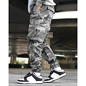 cheap Cargo Pants-Men&#039;s Cargo Pants Trousers Camo Pants Elastic Waist Drawstring Multi Pocket Camouflage Wearable Outdoor Daily Camping &amp; Hiking Fashion Classic Green Gray