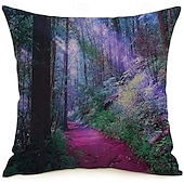 billige Putetrekk-Landskaps skog dekorative kasteputer var dekning 1PC myk firkantet couch putevar putevar soverom stue sofa stol
