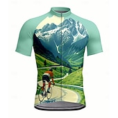 abordables Maillots pour hommes-Homme Maillot de cyclisme Manche Courte Cyclisme Maillot Top avec 3 poches arrière Résistant aux UV Séchage Rapide Fermeture Éclair Frontale Bandes réfléchissantes Vert Des sports Vêtement Tenue