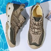 baratos Ténis para Homem-Tênis masculino cáqui para caminhada ao ar livre - tênis de corrida de trilha duráveis com malha respirável e sola antiderrapante para acampamentos, caminhadas e aventuras diárias ao ar livre