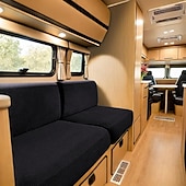 abordables Funda de sofá-Fundas de cojín para comedor de RV, de terciopelo elástico, para RV - Fundas elásticas para asientos de sofá para caravanas - Cómodas y duraderas para acampar y muebles de RV