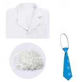 economico Costumi per bambini-Scienziato Fisico Giornata STEM Parrucche cosplay Costume Cosplay Ragazzi Bambini Performance Vestirsi in modo educativo Vestiti per eventi scolastici Halloween Costume di Carnevale facile