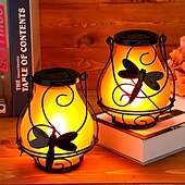 olcso Tájvilágítás-1 db kültéri, napelemes lánggal működő lámpa - vízálló LED-es dekoratív világítás kertbe, teraszra, ösvényre és hátsó udvarba