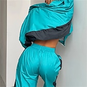 abordables Chándales-Mujer Tracksuit Sudadera Conjunto de Ropa Deportiva Bolsillo Bloque de color Trajes de Yoga Otoño Invierno Negro Rosa Gimnasio Rutina de ejercicio Deportes Mantiene abrigado Resistente al Viento Suave