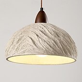 economico Luci a sospensione-Lampada a sospensione moderna in cemento, lampadario a cupola in legno industriale per isola cucina, lampada a sospensione industriale retrò per camera da letto rurale, lampada da soffitto per