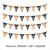 cheap Halloween Outdoor Decor-14x21/20X30cm Halloween Bunting Banner Spooky Party Decoration for Halloween Durable Fabric Banner with Ghost, Pumpkin, and Bat Designs  Indoor/Outdoor Hanging Decor for Home, Office, or Party Venues