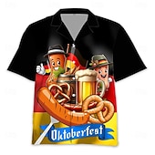 tanie Shirts-Hawaiian Shirts Aloha Shirt Bavarian Munich German Alpine Graphic for Men's Adults' 3D Print  for Carnival Oktoberfest Beer Beach Vacation Party