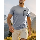economico Cime-Per uomo Maglietta Camicia da escursionismo cima dell&#039;escursionismo Manica Corta Girocollo Maglietta Top Esterno Traspirante Asciugatura Rapida Leggero Poliestere Blu Albicocca Grigio Tennis Golf
