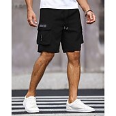 economico All&amp;#39;aperto-Per uomo Pantaloncini cargo Shorts Pantaloncini Estivi Coulisse Elastico in vita Multi-tasche Semplice Comodità Indossabile Lunghezza al ginocchio All&#039;aperto Sport Quotidiano Moda Casual Nero Verde