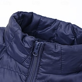 abordables Chaquetas acolchadas-Hombre Chaqueta acolchada Chaqueta de Invierno Al aire libre Templado Trajes de senderismo Ropa de senderismo Invierno Otoño Camiseta Camping / Senderismo / Espeleología Corriendo Negro Gris claro