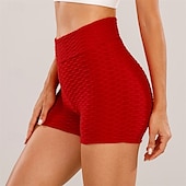 economico Leggings semplici-Per donna Shorts Leggings Streetwear Casual Corto Vita Alta Semplice Elastico in vita Jacquard Traspirabilità Elasticizzato Vacanza Streetwear Abbigliamento quotidiano Nero Bianco Giallo Rosso Estate