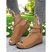 economico Sandali Comodi-sandali comodi da donna grigi con punta aperta regolabile, ideali per viaggi in campagna, mercati agricoli e gite estive
