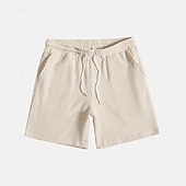 economico Pantaloncini casual-Per uomo Pantaloncini Waffle Pantaloncini Estivi Pantaloncini casual Tasca Elastico in vita Coulisse Semplice Comodità Traspirante Corto Vacanza Vacanza Casual Verde militare Albicocca