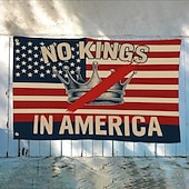 economico Bandiere da Giardino, Striscione-Nessun re protesta all'aperto al chiuso con occhielli bandiera americana casa cortile giardino decorazioni festa striscione cartello