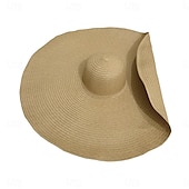 preiswerte Hüte-übergroßer Strand-Strohhut Damenmode großer Sonnenhut mit breiter Krempe Sommer-Roll-up-weicher Sonnenhut geeignet für Strandhut faltbar