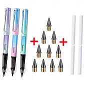 preiswerte Bürobedarf-17 teile/satz ewige bleistift unendliche bleistift technologie tintenlosen metall stift magie bleistift zeichnung ist nicht leicht zu brechen gerade bleistift