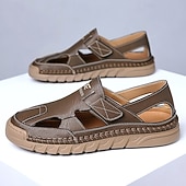 Χαμηλού Κόστους Υπαίθριες σάντες-Ανδρικά καφέ slip-on σανδάλια εξωτερικού χώρου με ελαστικά λουράκια και αναπνεύσιμο mesh επάνω μέρος για καλοκαιρινές περιπέτειες