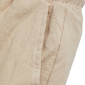 economico Vacanza-Per uomo Pantaloncini cargo Shorts Shorts di Lino Pantaloncini Estivi Shorts da Spiaggia Elastico in vita Coulisse Multi-tasche Semplice Lunghezza al ginocchio All&#039;aperto Casuale Quotidiano Vacanza