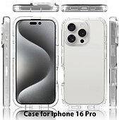 abordables Carcasas iPhone-teléfono Funda Para Apple AirTag iPhone 16 Pro Max Plus iPhone 15 14 Pro Max Plus iPhone 13 Pro Max Funda Trasera Transparente Antigolpes TPU ordenador personal