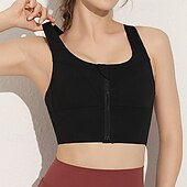 baratos Sutiãs esportivos &amp; coletes-Mulheres Sutiã de ioga Tanque Sutiã Pilates Roupa-Interior Suportes altos Respirável absorvente de suor Sem Fio Com almofadas Cor Sólida / Simples Esporte Roupas Esportivas Preto Azul Academia