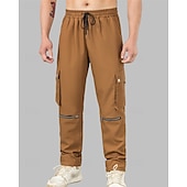 cheap Cargo Pants-Men&#039;s Cargo Pants Trousers Drawstring Elastic Waist Multi Pocket Plain Wearable Outdoor Daily Camping &amp; Hiking Fashion Classic Black Brown