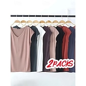 Γυναικεία Καμισόλ Tank Top Συμπαγές Χρώμα Σκέτο Καθημερινά Αμάνικο Λαιμόκοψη V Κανονικά μπλουζάκια Άσπρο και Μπλε Άσπρο και Κόκκινο Κόκκινο / Μαύρο Πράσινο / Κόκκινο Άσπρο και Ροζ