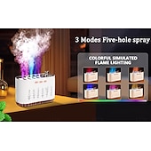 זול אורות דקורטיביים-1 pc מכשיר אדים שקט אוויר מפזר שמן ארומטי חמישה חורים דינמי צבעוני קוטב מכשיר אדים לבית חדר שינה למשרד מכשיר אדים USB תקע