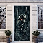 billige Dørdeksler-Dørdekorasjoner Samurai Dørdeksler Dørvev Dørgardin Dekorativ Bakgrunn Innendørs/Utendørs Dørbanner Frontdør Gårdshus