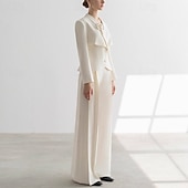 お買い得  女性用スーツ-女性用 2ピーススーツ フォーマル 結婚式のゲスト ストレッチ生地 エレガント 豪華 ミニマリスト 長袖 フロア丈 ショールラペル シングルブレスト