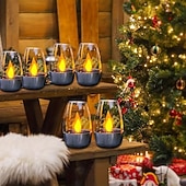 halpa Kynttilän valot-6 kpl aurinkokennoisia ruostumattomasta teräksestä valmistettuja kynttilänvaloja liekittömät kynttilät syntymäpäiväjuhliin jouluksi hääjuhliin kotipuutarhaan sisä- ja ulkokäyttöön vedenpitävä